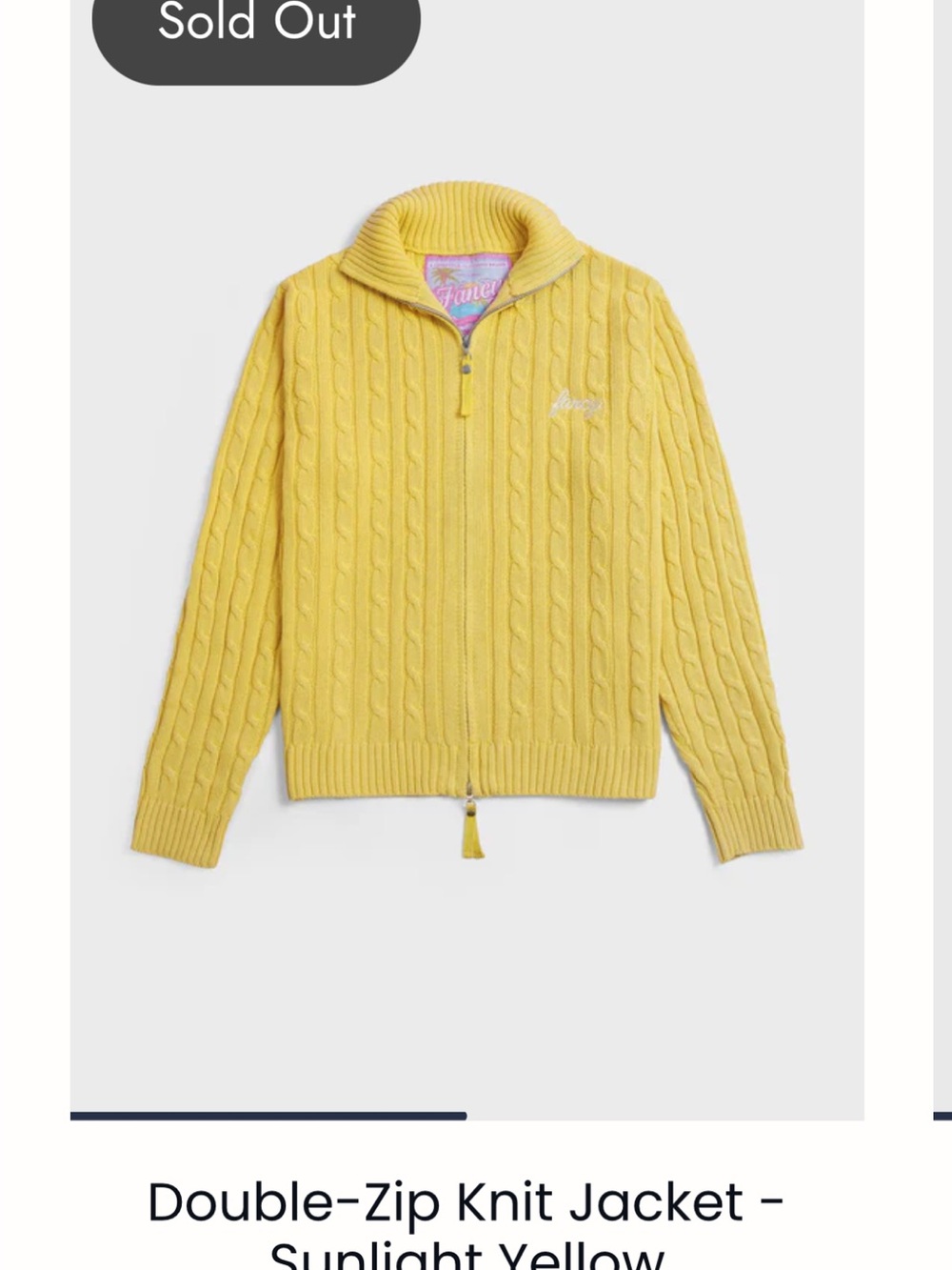 Double-Zip Cable Knit Jacket and Pants - Sunlight Yellow